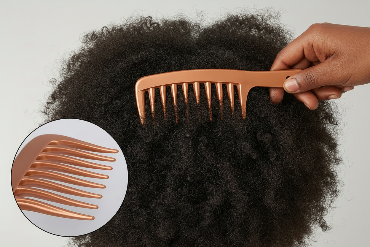 Peigne Larges Dents Satiné – Démêlage Doux & Élégant